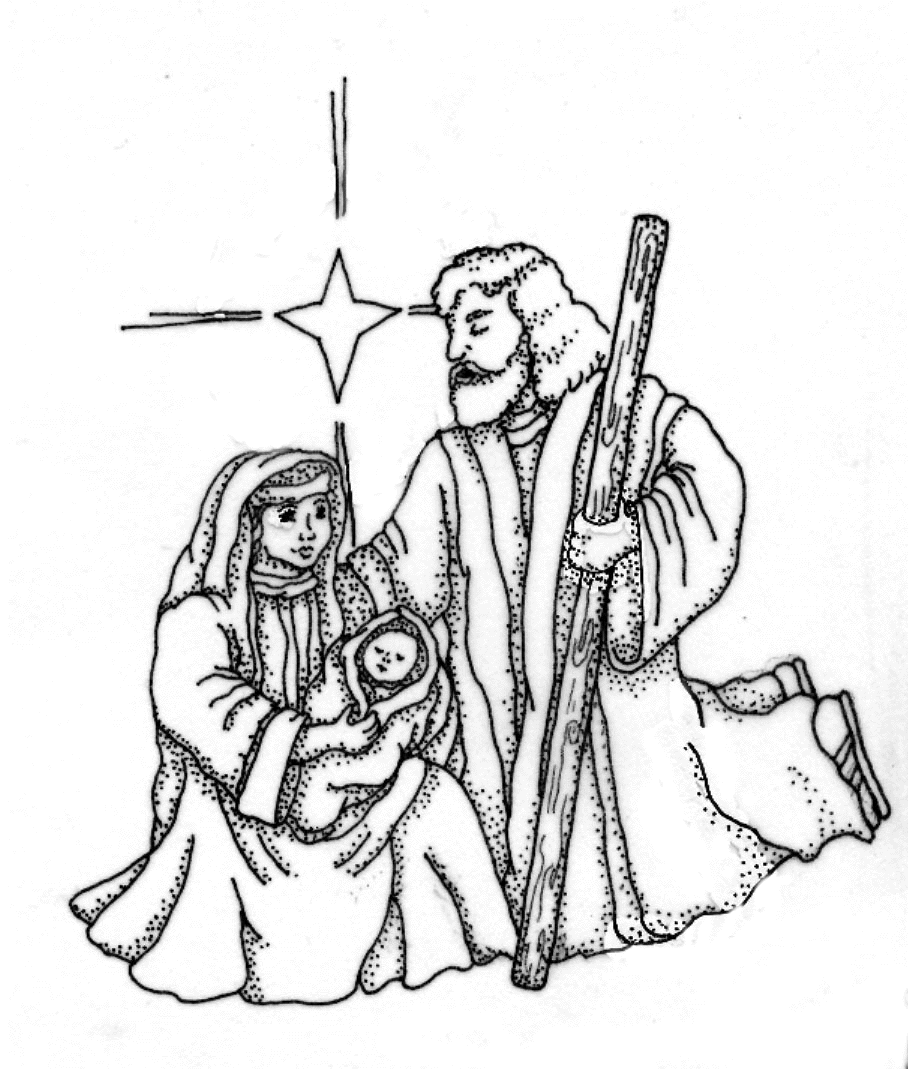 Mary and Joseph Rubber Stamp