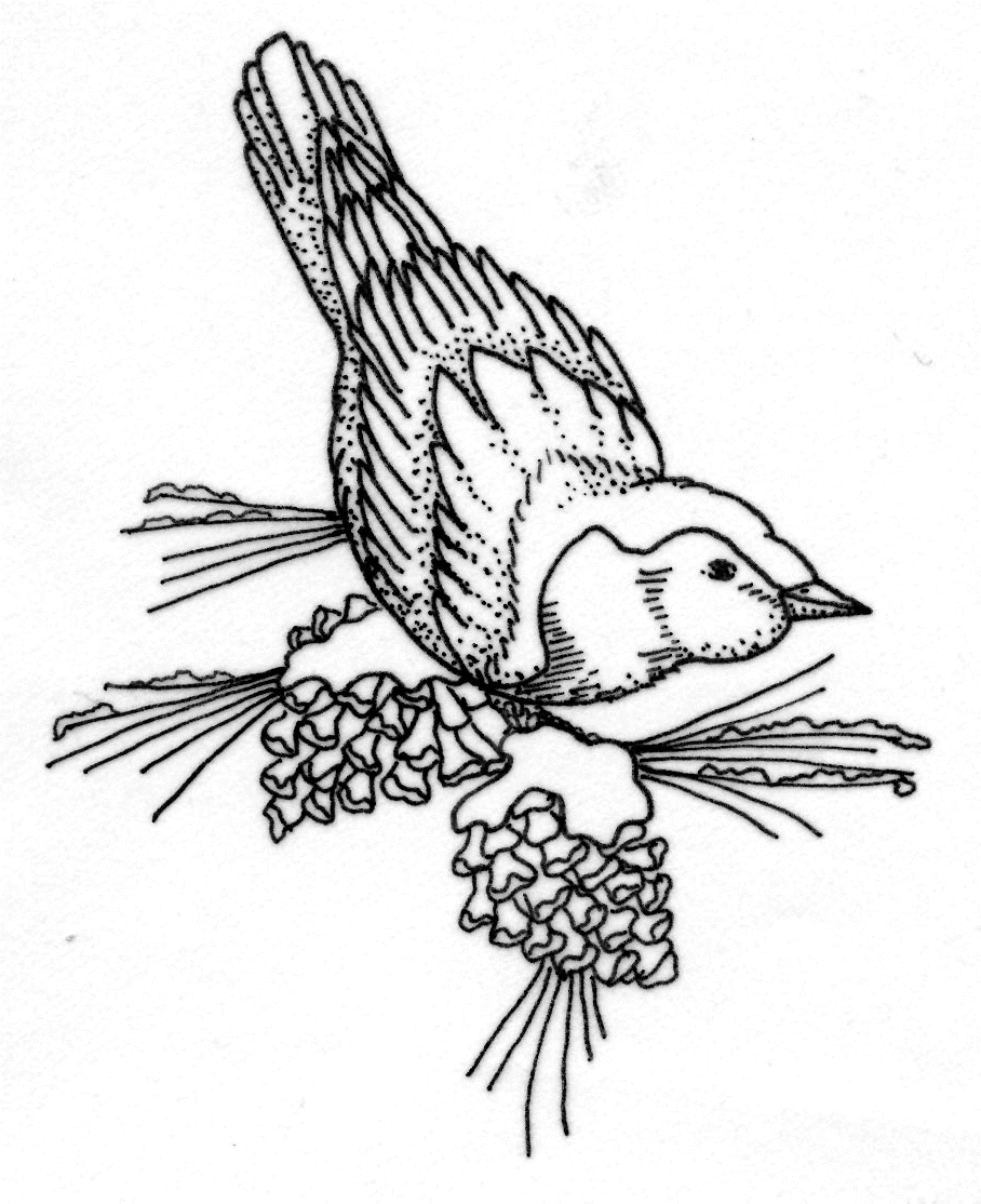 winter bird Rubber Stamp